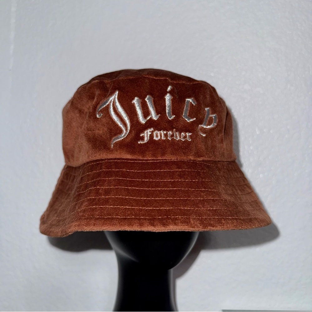 💖 Juicy Couture x Forever 21 Brown Velvet 'Juicy Forever' Bucket Hat